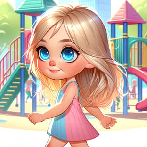 Maddy - White Girl with Blue Eyes and Blonde Hair | Playground Illustration