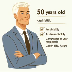 Optimistic 50-Year-Old Individual | Responsible & Trustworthy