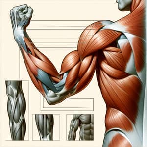 Anatomical Illustration of Human Arm Muscles - Emphasizing Triceps