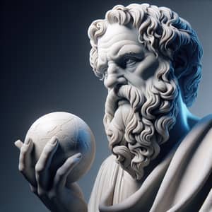 Ancient Greek Philosopher Holding a Sphere