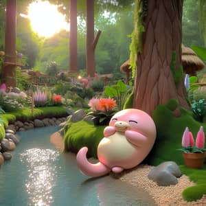 Adorable Pokemon Slowpoke Photos | Peaceful Streaming Forest