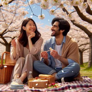 Spring Picnic Under Cherry Blossoms - Peaceful Scene