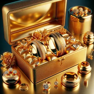 Exquisite Golden Jewelry Accessories and Wedding Rings