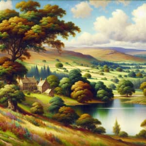 Tranquil Countryside Landscape | Impressionist Painting