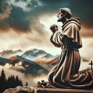Saint Francis of Assisi Praying on Mountain Top