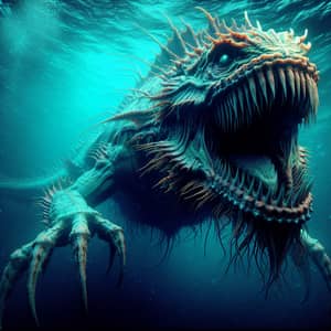 Realistic Sea Monster: Vibrant Colors & Menacing Presence