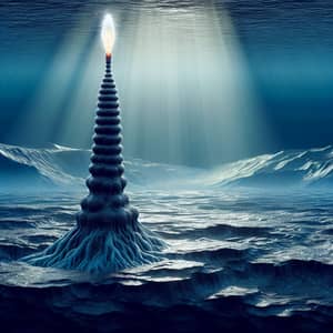 Hydrothermal Vent Illustration - Submerged Torch-Shaped Vent