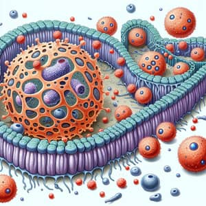 Illustration of Exocytosis Process in Cell Biology