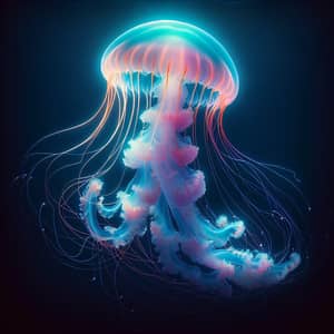 Vibrant and Luminescent Jellyfish in Ocean Depths