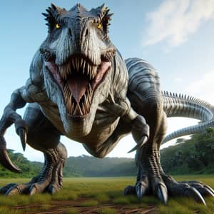 Menacing Indominous Rex Dinosaur with Sharp Teeth & Claws