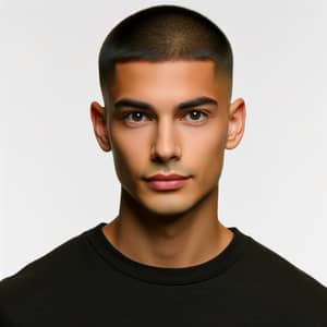 Trendy American-Filipino Man with Buzz Cut Hairstyle