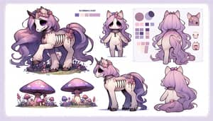 Charming Undead Horse Reference Sheet in Chibi Style