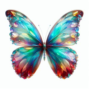 Opalescent Butterfly: Vibrant Colors in a Fairy Tale Scene