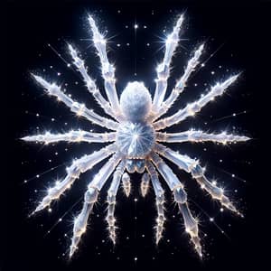 Luminescent White Stone Spider - Captivating Energy Sparkles