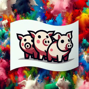 Unique Cartoon Pig Flag Design | Colorful & Joyful