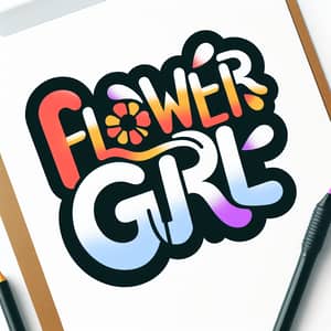 Captivating Flower Girl Typography Design
