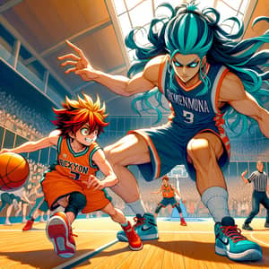 Anime Basketball Showdown: Epic Match with Dynamic Characters