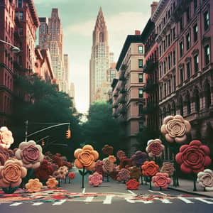 Knitted Flowers Adorning New York Streets | Kodak Vision3 500