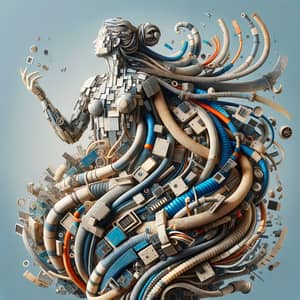 Innovative Digital Collage of Recycled Sculptures | Artistic Filters