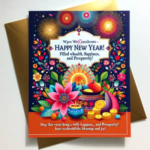 Wepro Consultants Happy New Year Greeting Card - Health, Happiness, Prosperity