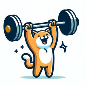Cartoon Cat Weightlifting - Joyful Feline Animation