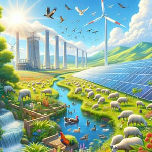 Vibrant Sustainability: Nature and Renewable Energy Harmony