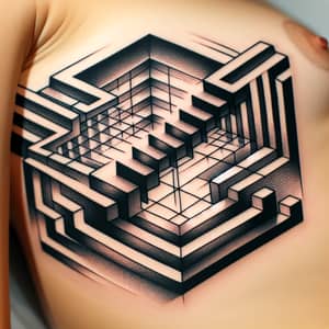 3D Perspective Tattoo Design | Skin Ink Art