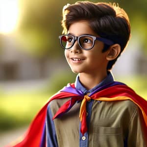 Young South Asian Boy with Cape - Adventure in the Park