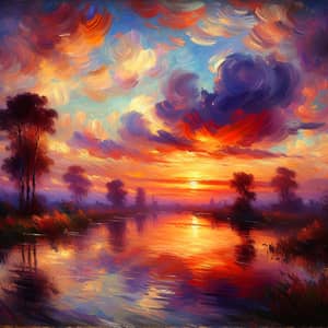 Stunning Impressionist Sunset Scene - Art Collection