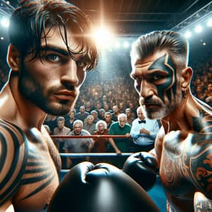 Intense Boxing Match: Ilia Topuria vs Mike Tyson