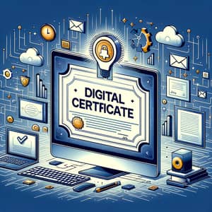 Digital Certificate in Computing Illustration
