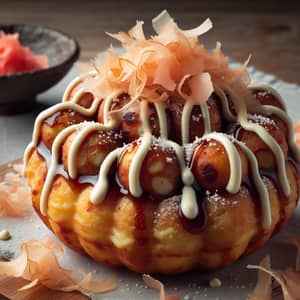 Donut-Shaped Takoyaki: Crispy Japanese Snack with Octopus