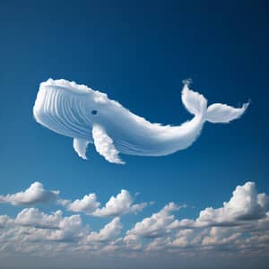 Majestic Whale Cloud in Endless Blue Sky