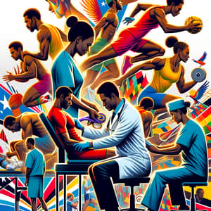 Papua New Guinean Physiotherapists and Doctors Assisting Athletes in Sports Codes