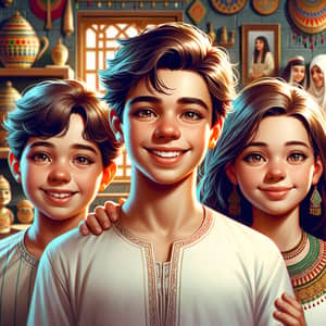 Egyptian Family Portrait | Joyful Kids in Traditional Outfits