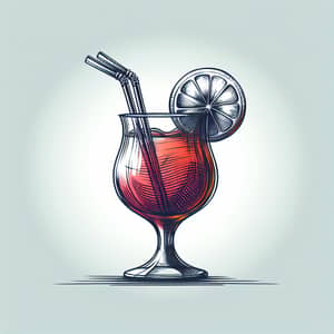 Refreshing Cocktail Business Logo Sketch