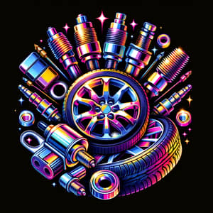 Colorful Spare Parts Car Shop Logo | Diverse & Shimmering Design