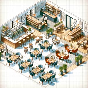 Well-Organized Restaurant Layout with Distinctive Features