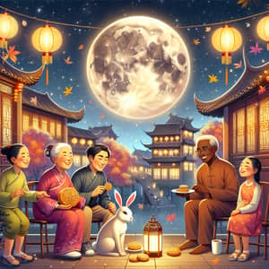Chinese Mid-Autumn Festival Celebration | Full Moon and Cultural Gathering