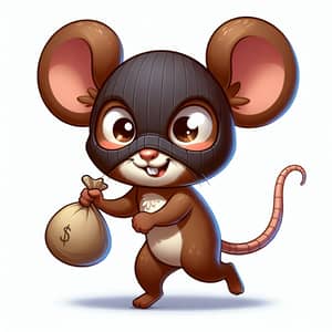 Mischievous Brown-Haired Mouse Thief | Cute Character Illustration