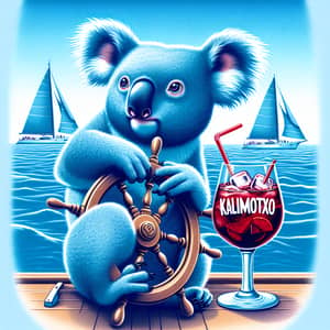 Blue Koala Sailing in Mediterranean with Kalimotxo Cocktail