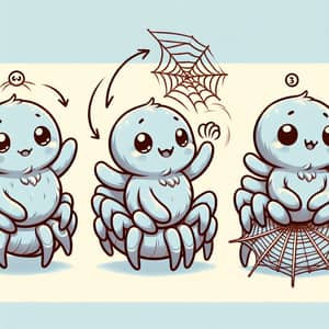 Cute Cartoon Spider Poses | Adorable and Whimsical Designs