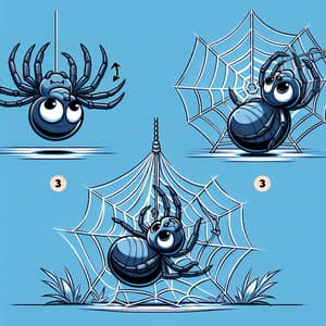 Cute Cartoon Spider Poses | Delightful Illustrations