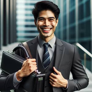 Confident South Asian Businessman with Leather Briefcase | Professional Look