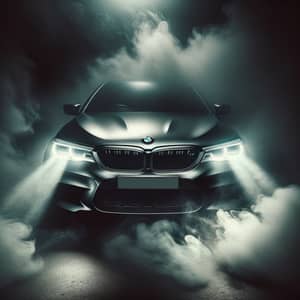 Eerie BMW M5 Headlights in Fog | Mysterious Car Scene