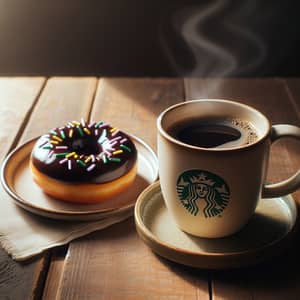 Starbucks Coffee with Donut | Enjoy a Cozy Morning Treat