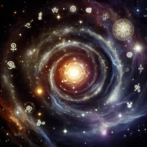 Divine Presence in Cosmic Swirl | Spiritual God Concept