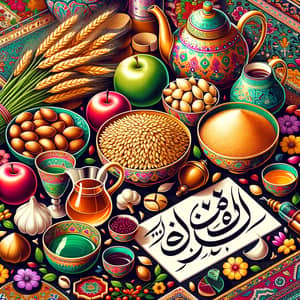 Persian New Year Card with Traditional Elements | Nowruz Greeting