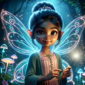 Enchanting South Asian Fairy in Magical Forest | Fantasy Artwork