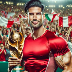 Professional Football Player Celebrating World Cup Victory
